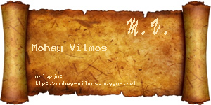 Mohay Vilmos névjegykártya